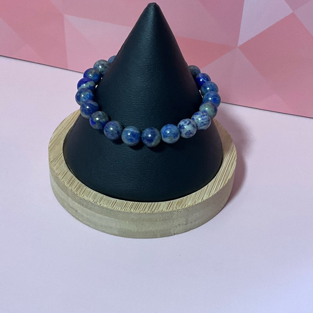 Blue Lapis Beaded Stretch Bracelet - Women Jewelry